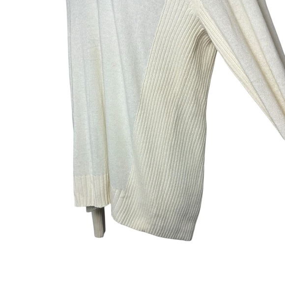 Theory Womens XL Ivory V-Neck Sweater Wool Angora Cashmere Blend Minimalist - Picture 8 of 11